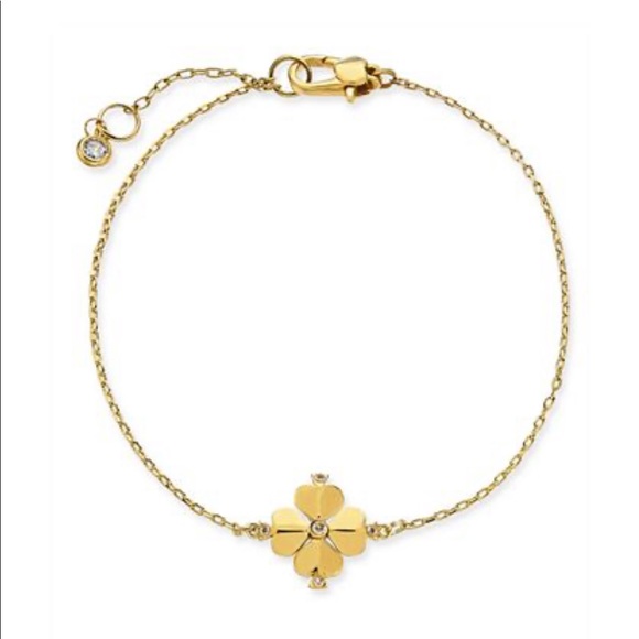 kate spade Jewelry - NWT KATE SPADE Gold Tone Crystal Flower Bracelet